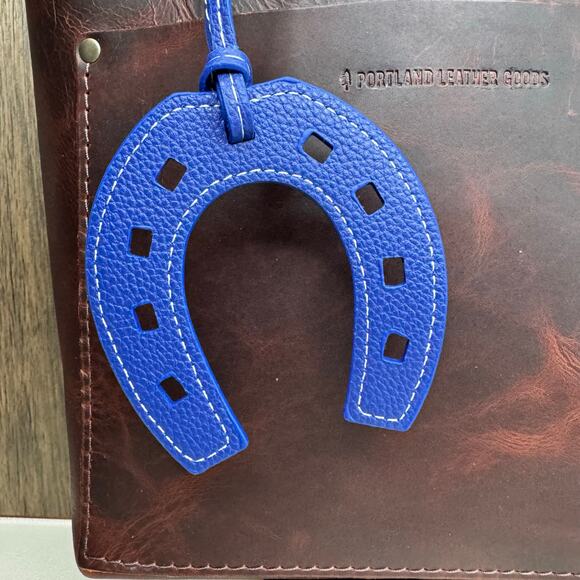Western Purse Charm Horseshoe Bag Charm Blue Keychain Flair NEW FAST SHIP - Picture 3 of 5
